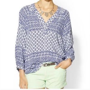 Sam & Lavi Bethany Santori Print
Blouse Womens L Popover V Neck
 $168 NWOT